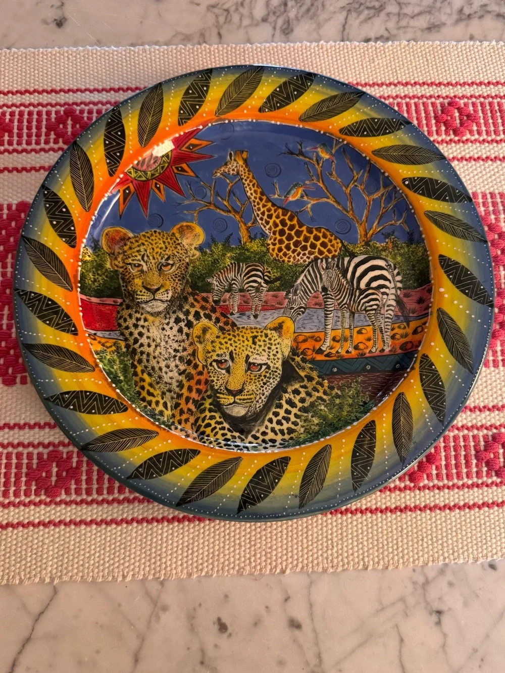 Penzo Zimbabwe handpainted plate. NWT
